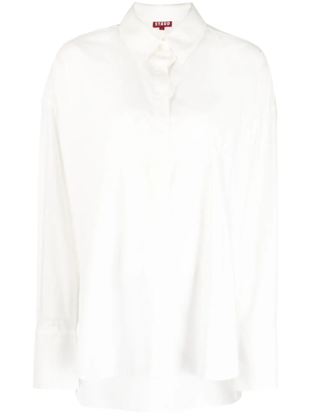 STAUD long-sleeve cotton shirt | White | Image 1