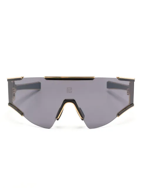 Balmain Eyewear logo-print shield-frame sunglasses