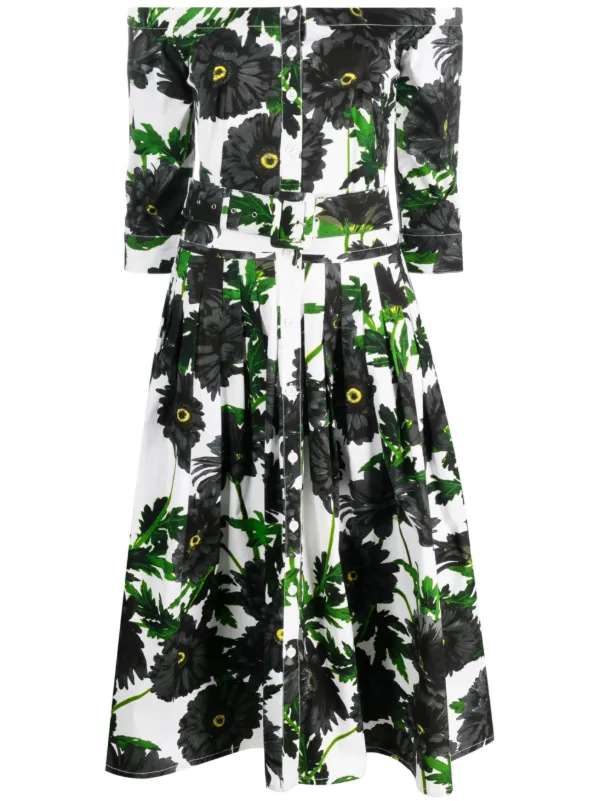 Samantha Sung Audrey Floral Print Pleated Dress Farfetch