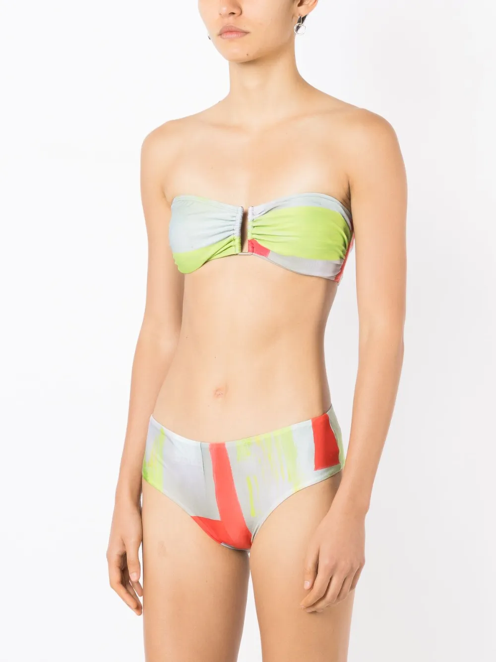 Lenny Niemeyer Canvas High-waisted Bikini Bottoms In Multicolour