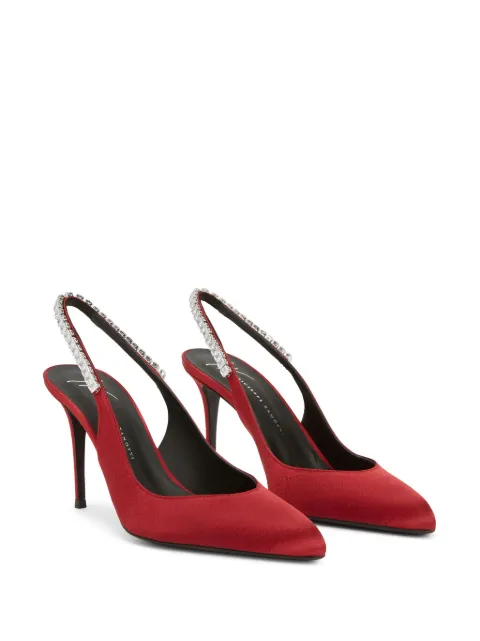Giuseppe Zanotti Rachyl crystal-embellished satin pumps I350002006 - 1