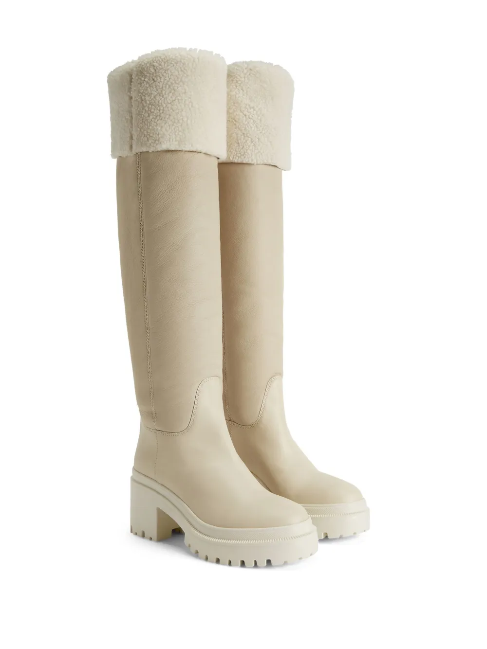 Giuseppe Zanotti Iwona leren laarzen - Beige