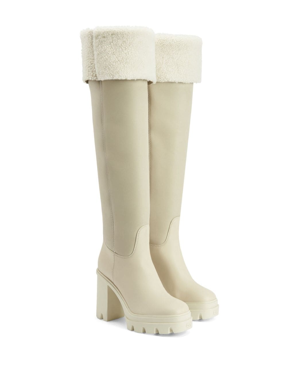 Shop Giuseppe Zanotti Feridha 70mm Knee-high Boots In White