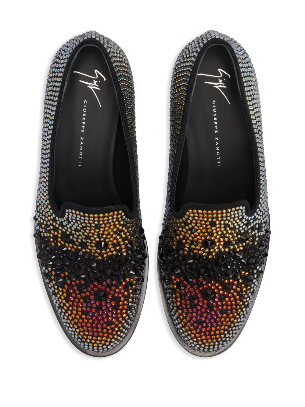 Shop Giuseppe Zanotti Matildha Crystal-embellished Loafers In Multicolour