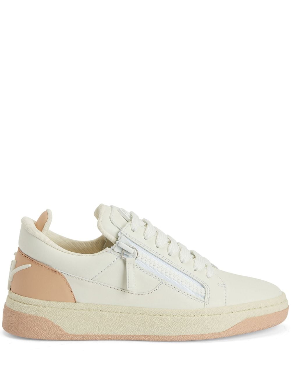 Giuseppe Zanotti Logo-embroidered Leather Sneakers In Neutrals