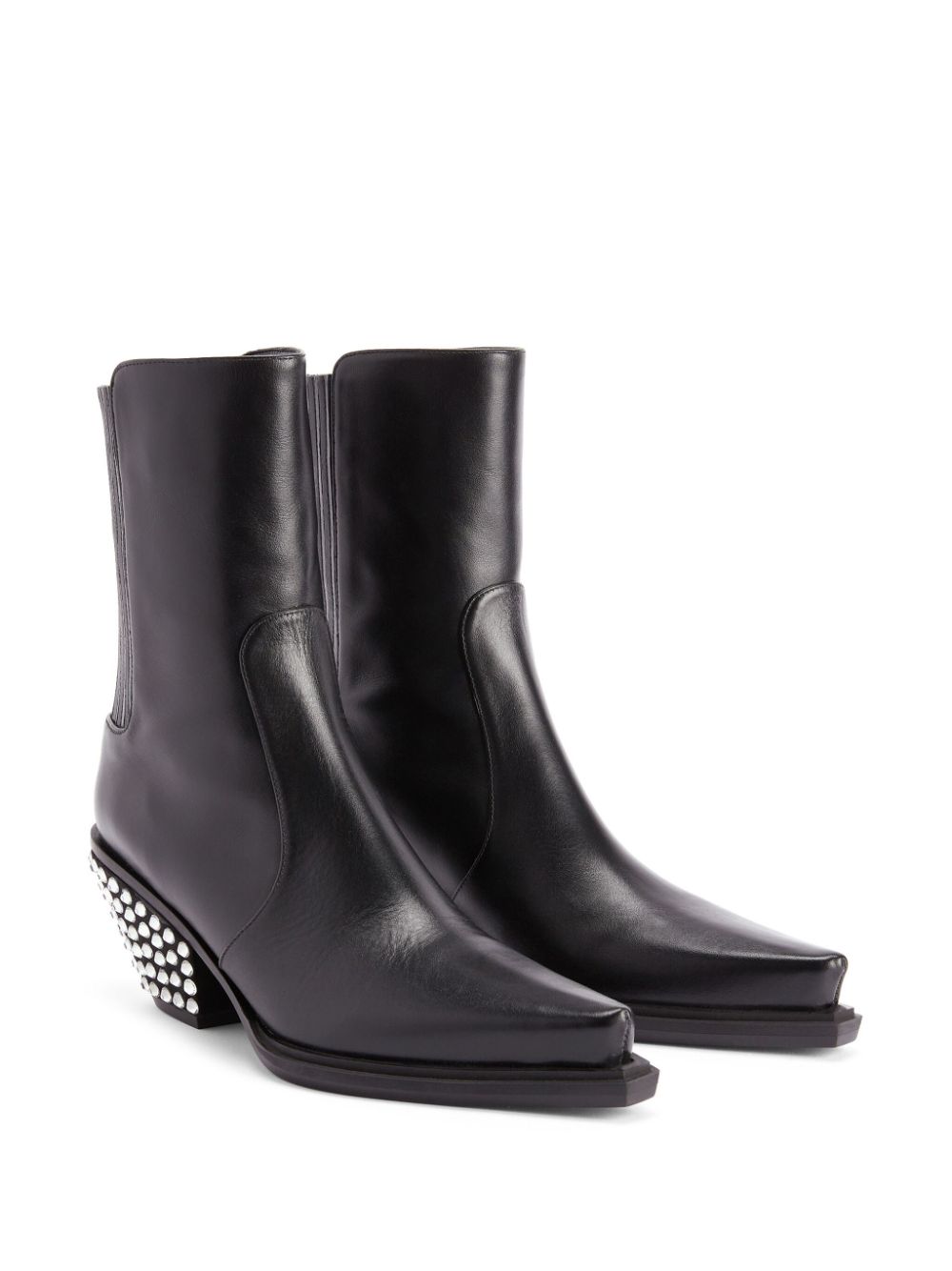 Shop Giuseppe Zanotti Yanhira 75mm Crystal-embellished Ankle Boots In Black
