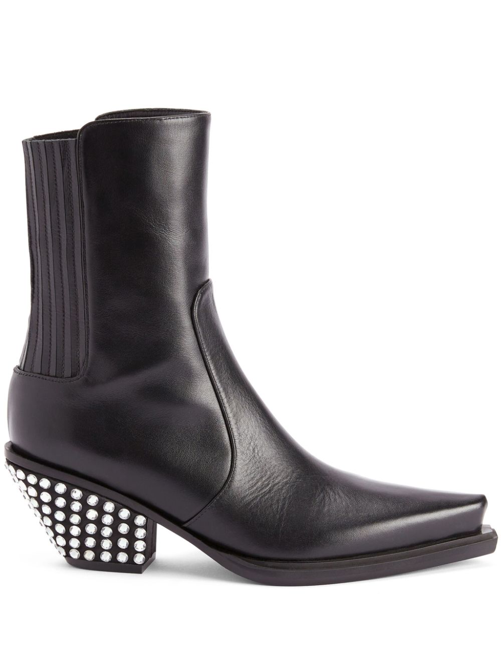 Shop Giuseppe Zanotti Yanhira 75mm Crystal-embellished Ankle Boots In Black