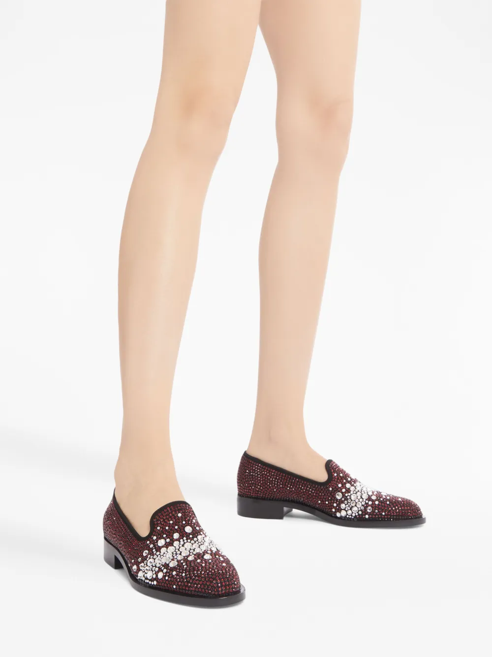 Giuseppe Zanotti Matildha crystal-embellished loafers Red