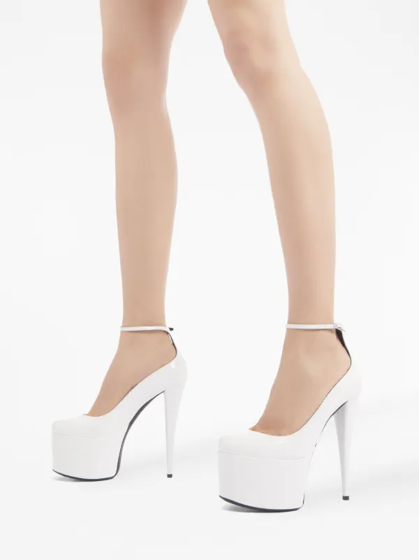 White on sale pumps platform