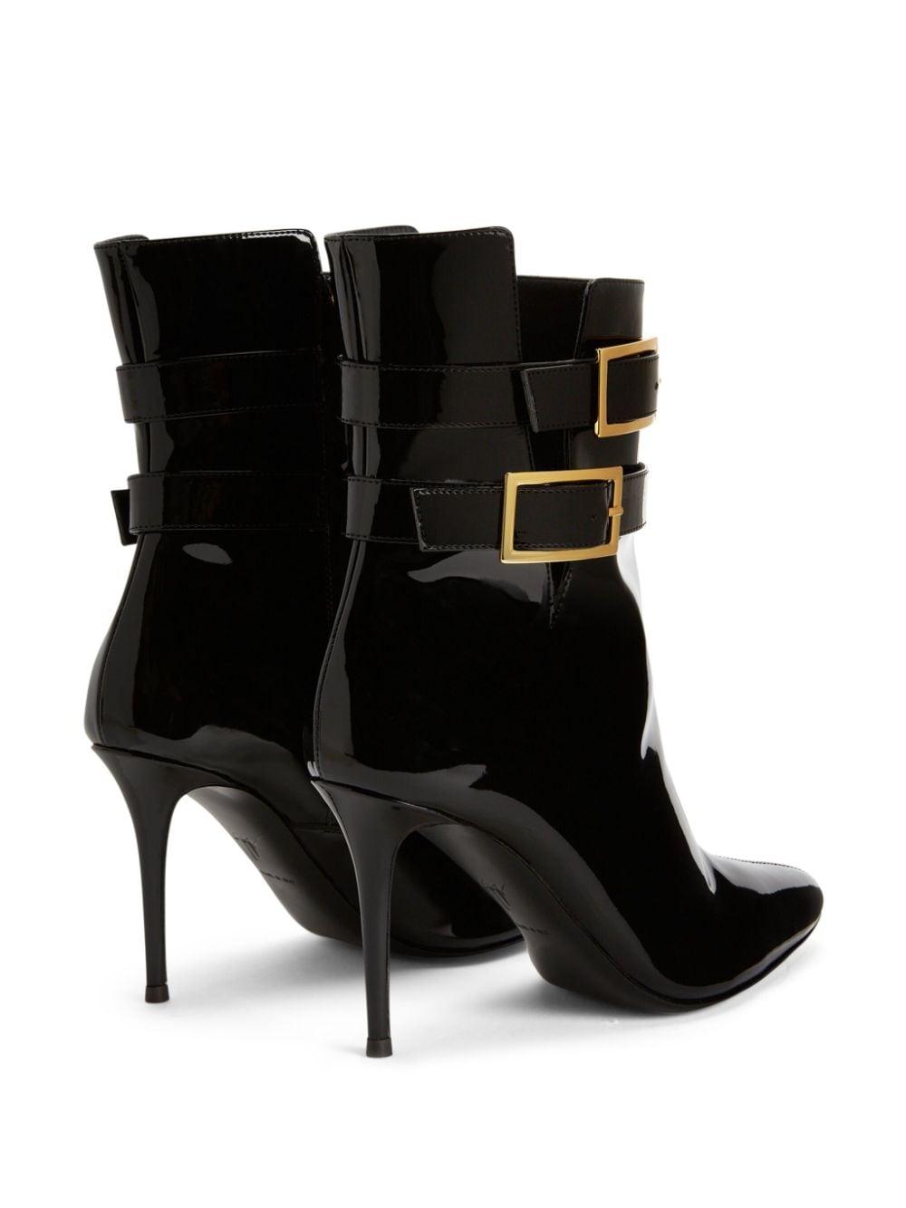 Shop Giuseppe Zanotti Pearlie 105mm Leather Ankle Boots In Black