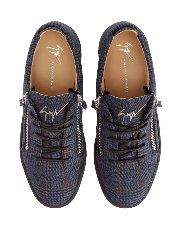 Giuseppe Zanotti Frankie check-pattern double-zip low-top Sneakers