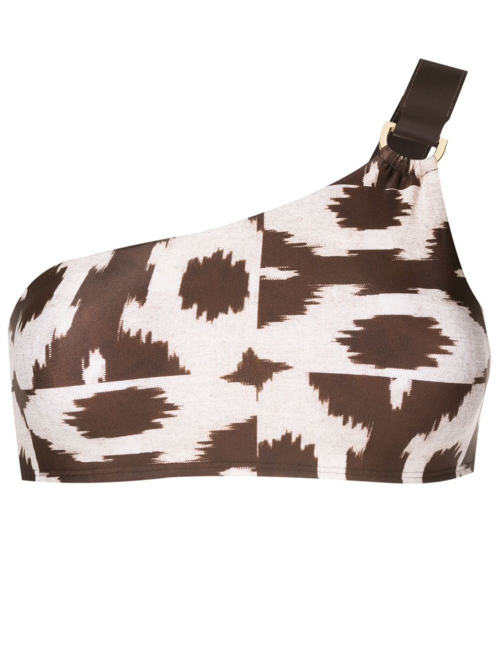 Lenny Niemeyer Puglia One-shoulder Bikini Top In Brown