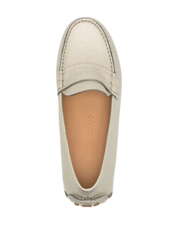 Ferragamo pebbled leather loafers hotsell