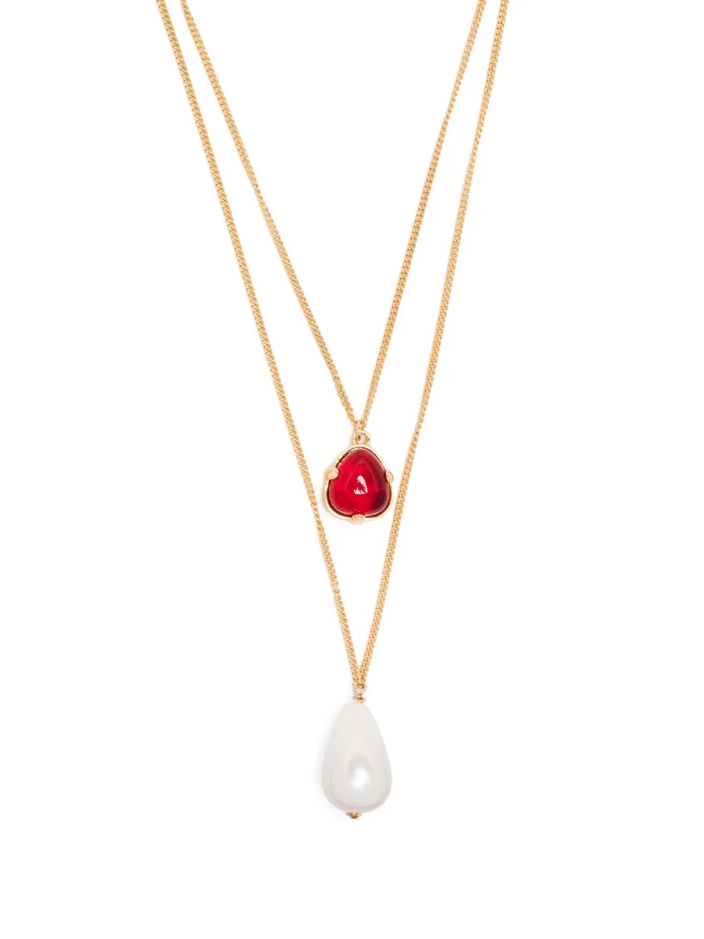 Kenneth Jay Lane layered gold-plated pearl necklace