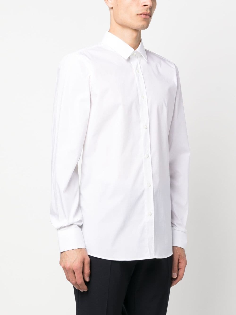 Shop Hugo Boss Straight-cut Cotton Shirt In White