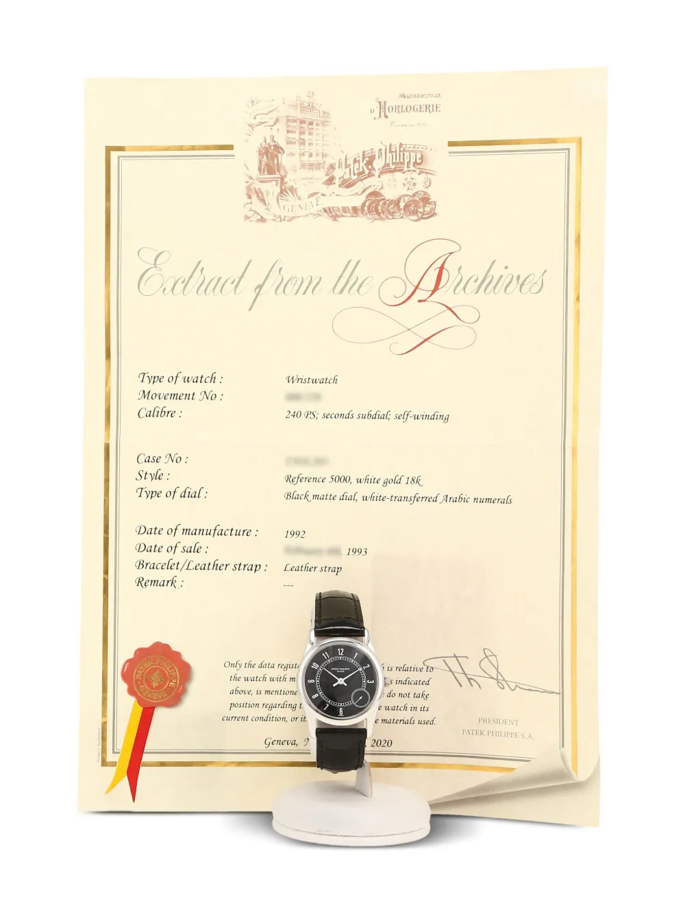 Pre-owned Patek Philippe 1992 Calatrava 33mm In Black
