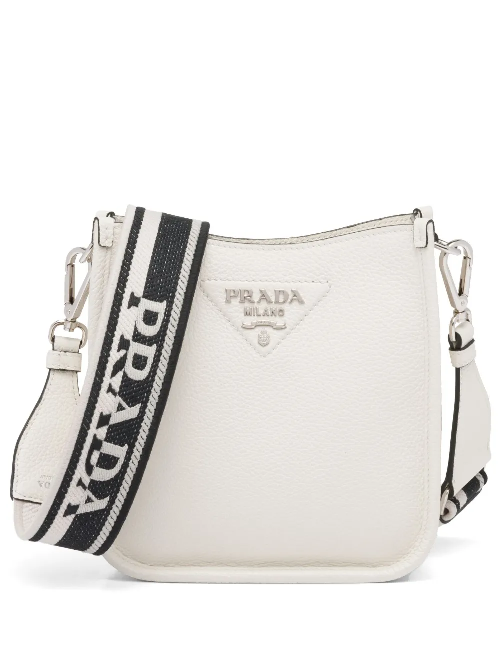 Prada mini sac porté épaule à plaque logo - Blanc Top Merken Winkel