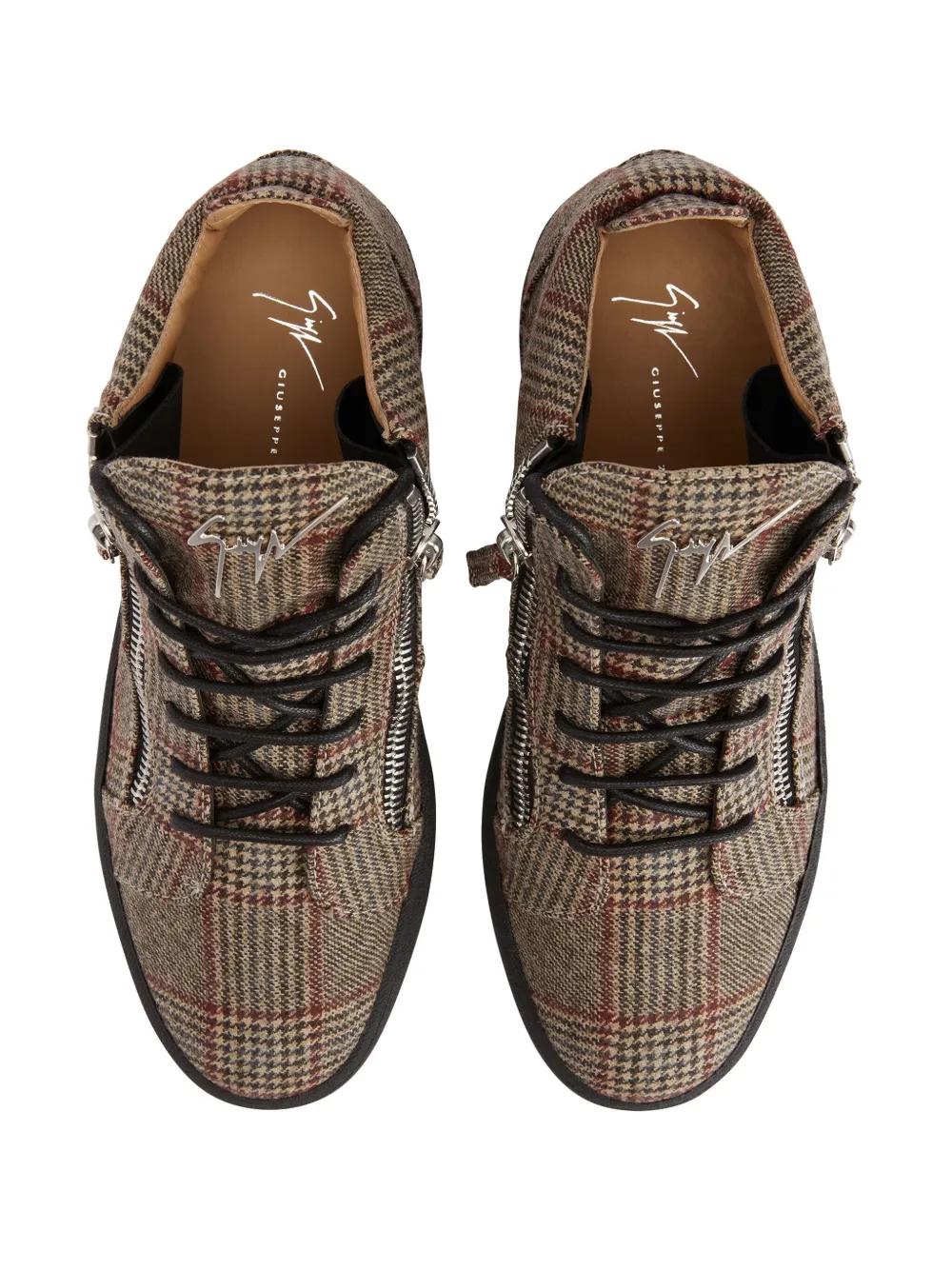 Giuseppe Zanotti Kriss geruite sneakers Beige