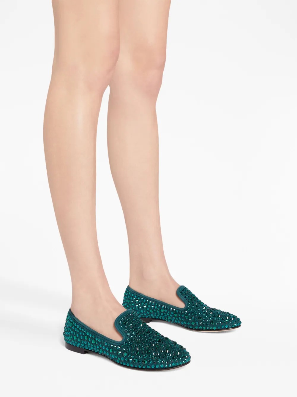 Giuseppe Zanotti Evangeline loafers verfraaid met kristallen Groen