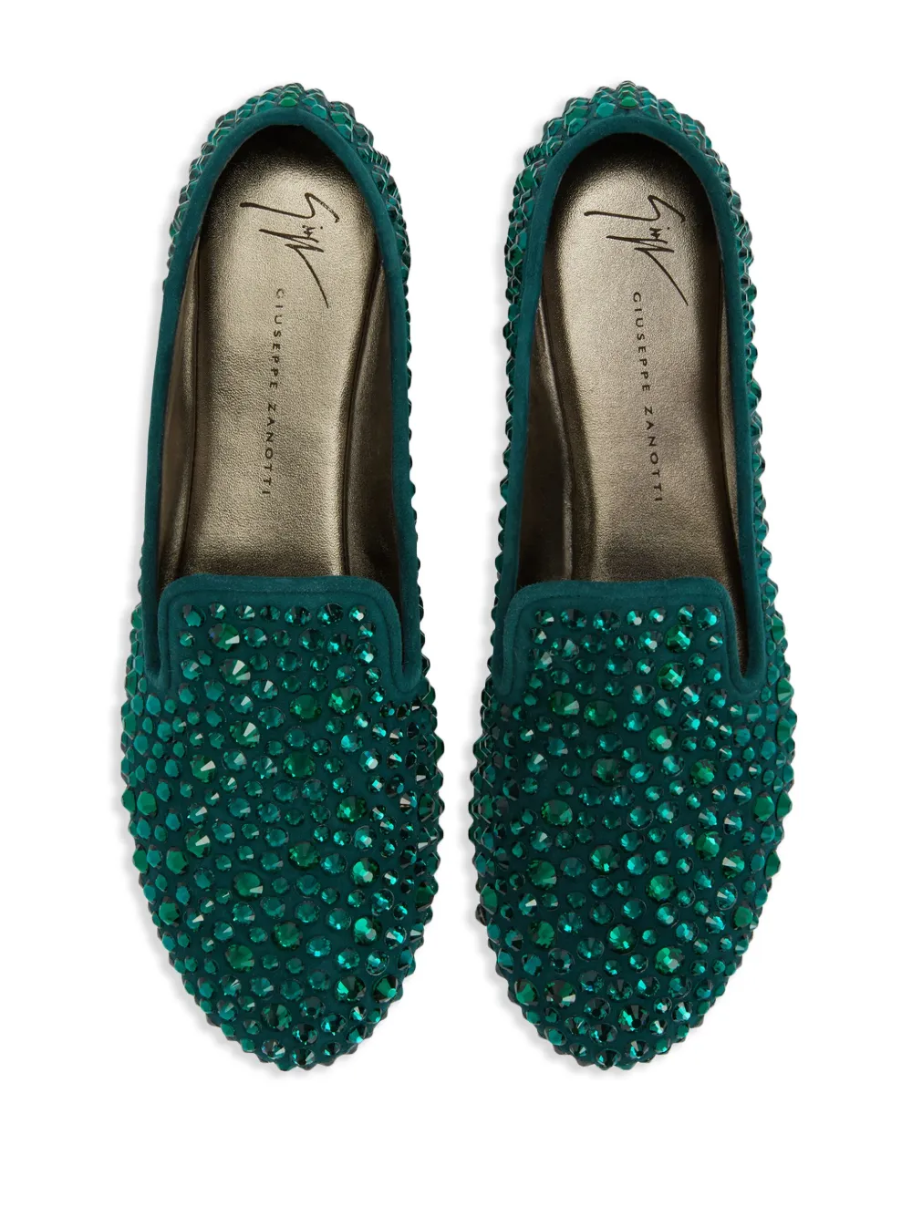 Giuseppe Zanotti Evangeline loafers verfraaid met kristallen Groen