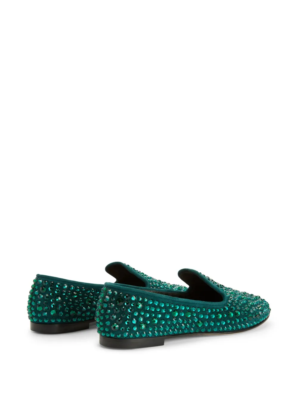 Giuseppe Zanotti Evangeline loafers verfraaid met kristallen Groen
