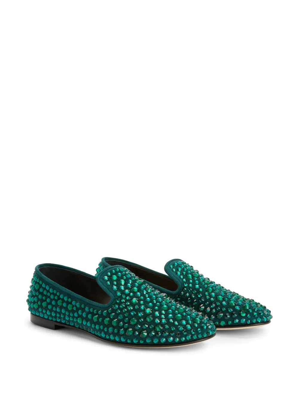 Giuseppe Zanotti Evangeline loafers verfraaid met kristallen Groen