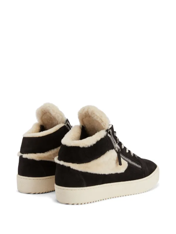 Giuseppe Zanotti Kriss Ice shearling-embellished Sneakers | Black