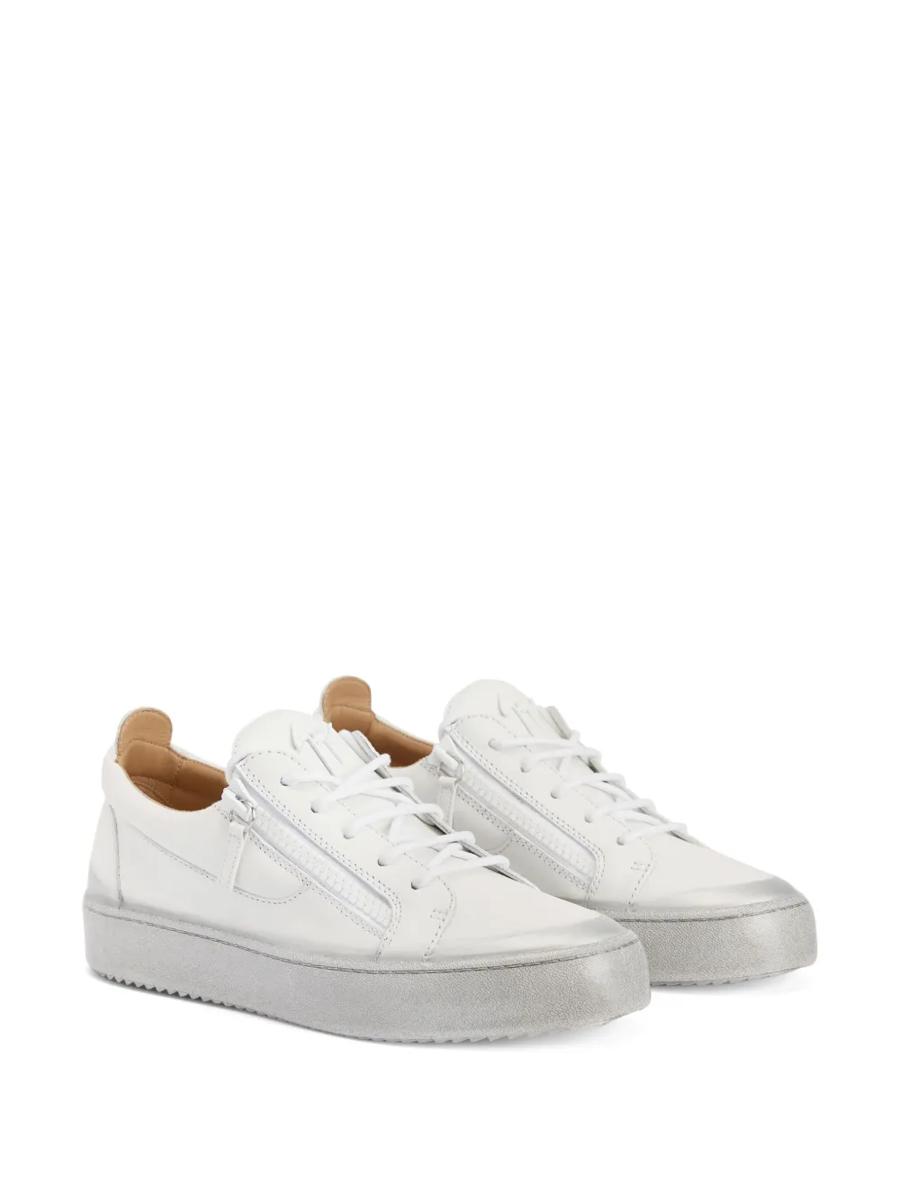 Shop Giuseppe Zanotti Frankie Match Logo-lettering Sneakers In White