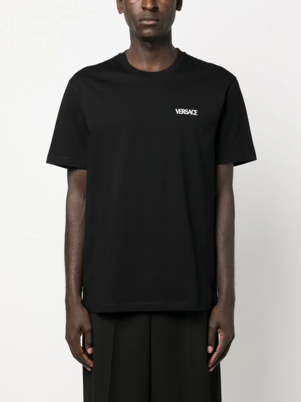 Versace logo-print short-sleeve T-shirt | Black | FARFETCH