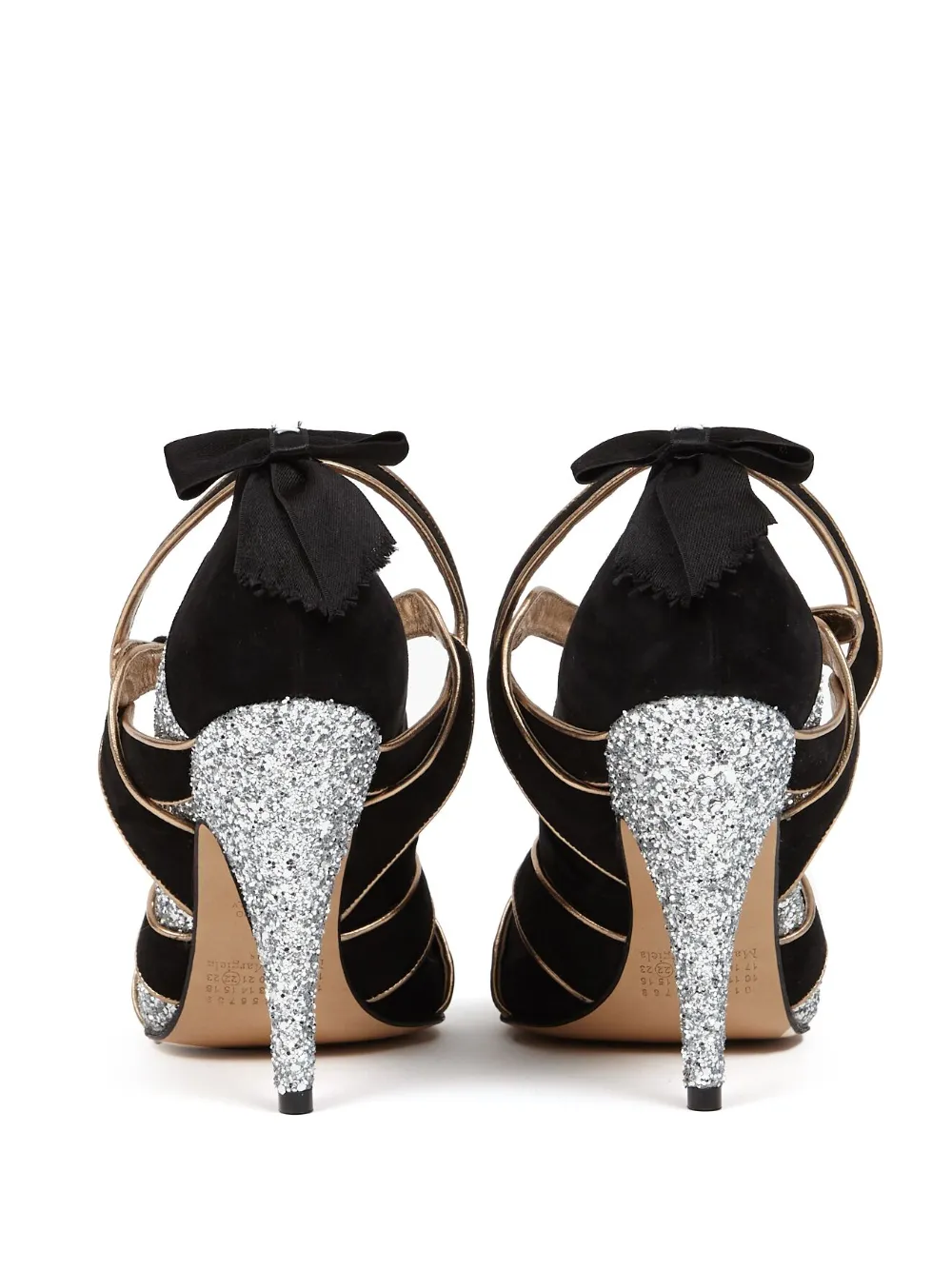 Maison Margiela Glitter-detailing Split-toe Pumps In Black