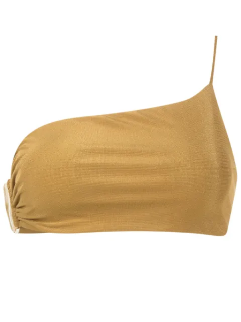 Lenny Niemeyer top de bikini con panel fruncido y tira en un hombro