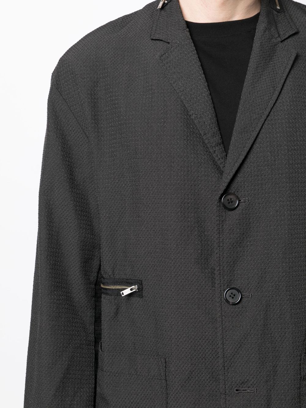 Shop Undercover Textured Single-breasted Blazer In Black