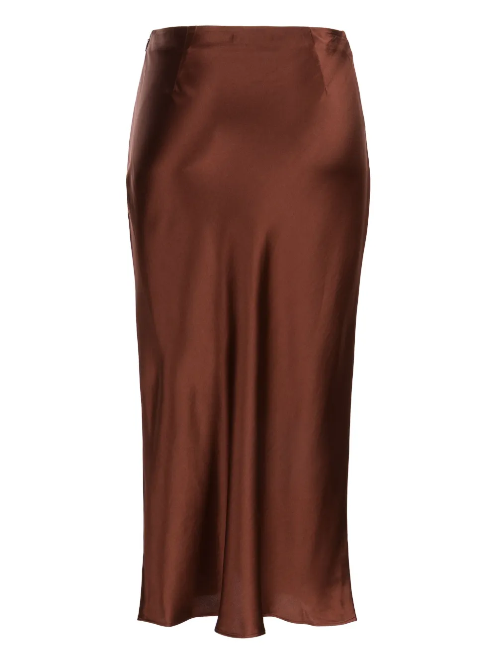 STAUD Angela satin midi skirt - Bruin