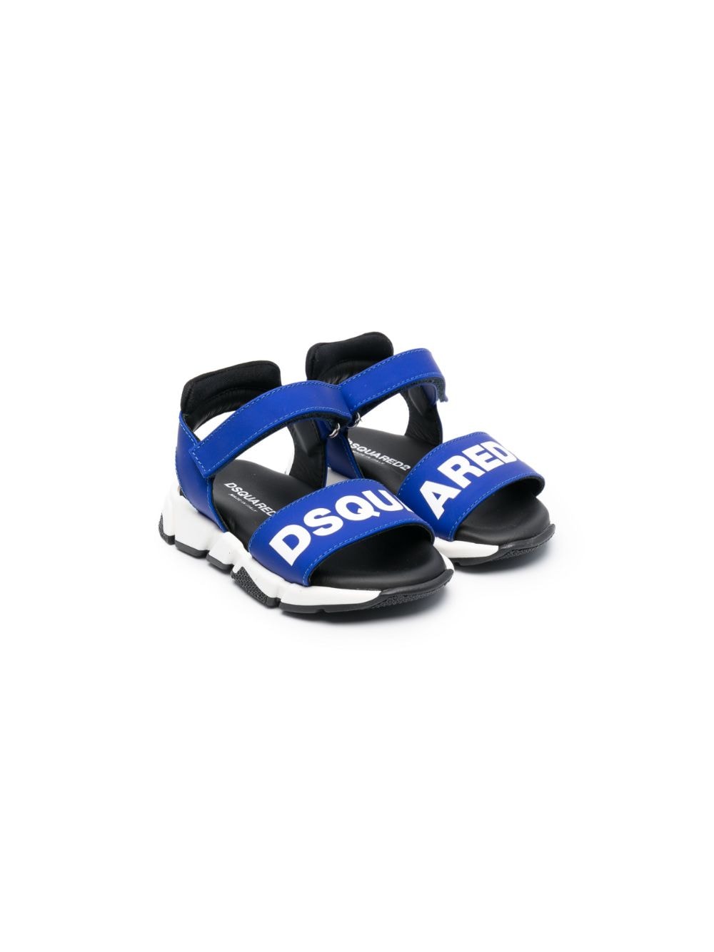Dsquared2 Babies' Logo-print Leather Sandals In Blue