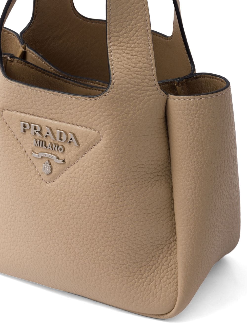 Shop Prada Logo-plaque Tote Bag In Neutrals