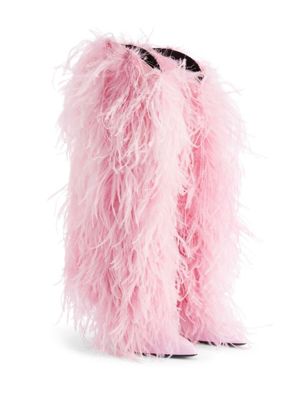 Pink fur store boots