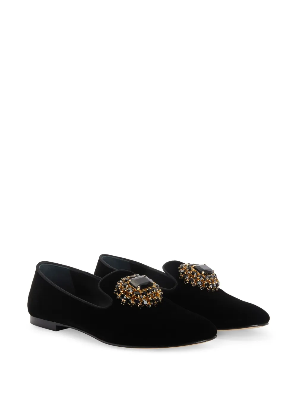 Giuseppe Zanotti Loafers verfraaid met kristallen - Zwart