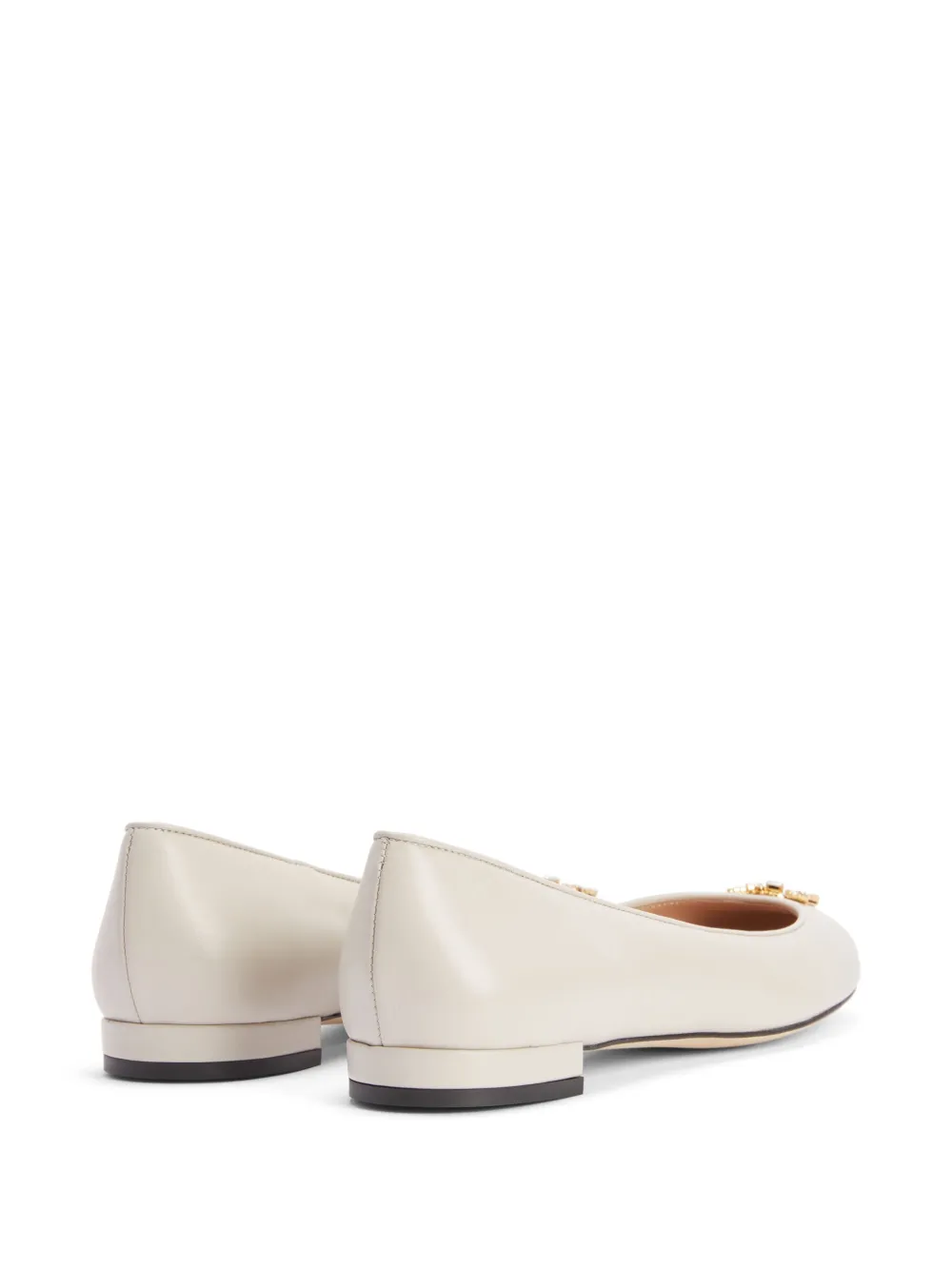 Giuseppe Zanotti Riziana ballerina's met logo Beige