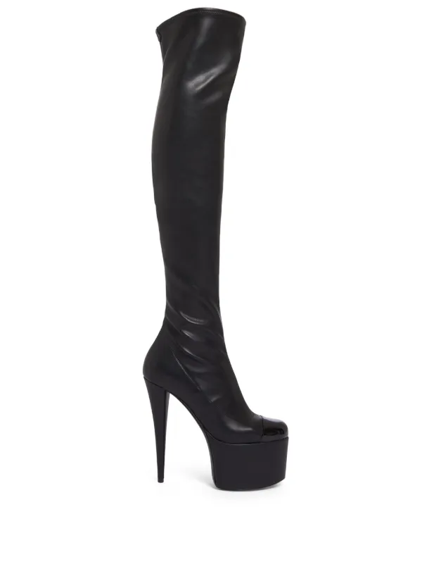 Over knee outlet black heeled boots