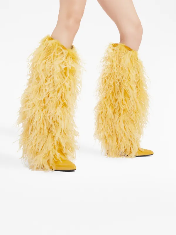 Knee high yellow outlet boots