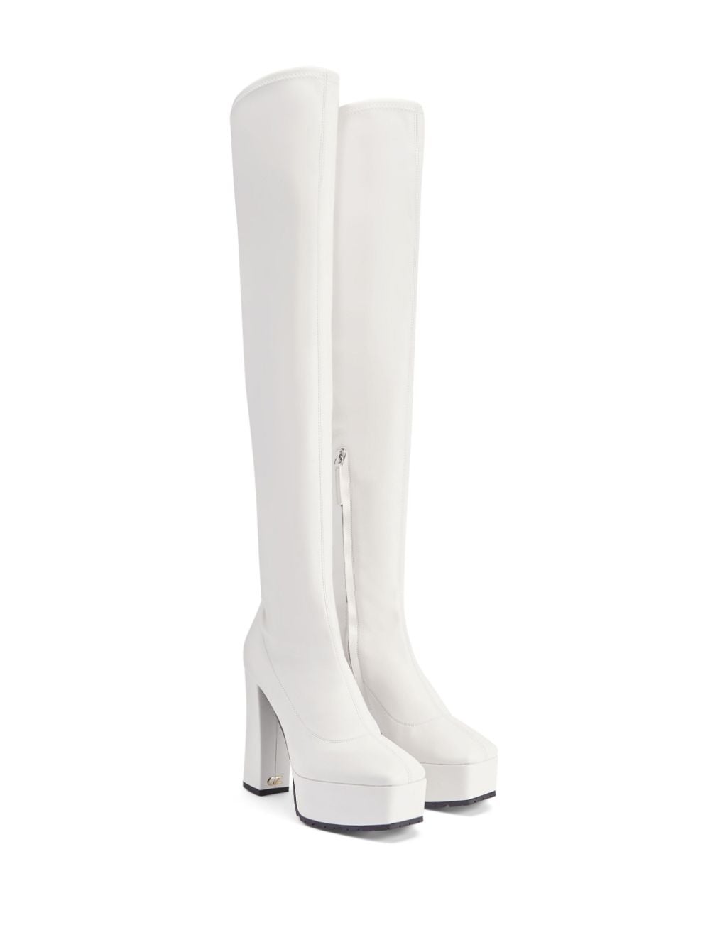 Shop Giuseppe Zanotti Thigh-high Platform Boots In White