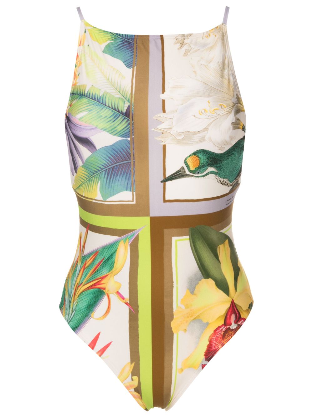 Lenny Niemeyer Carres Open-back Swimsuit In Multicolour