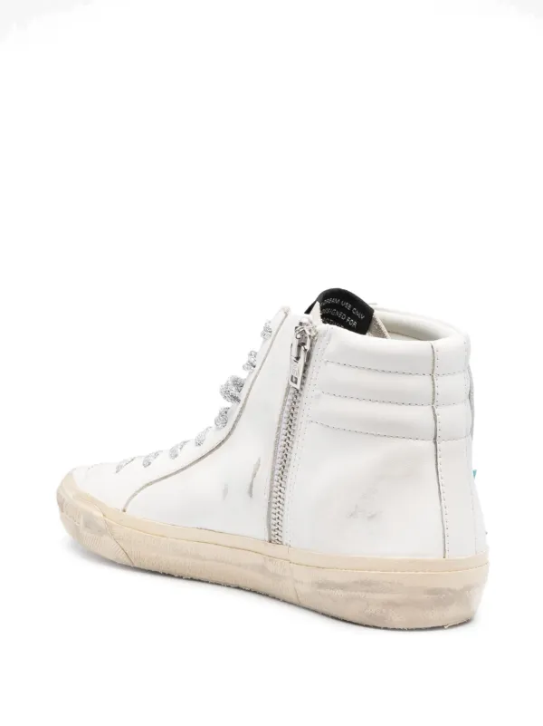 Golden Goose Slide high top sneakers women Calf Leather Fabric Rubber Calf Leather 41 White