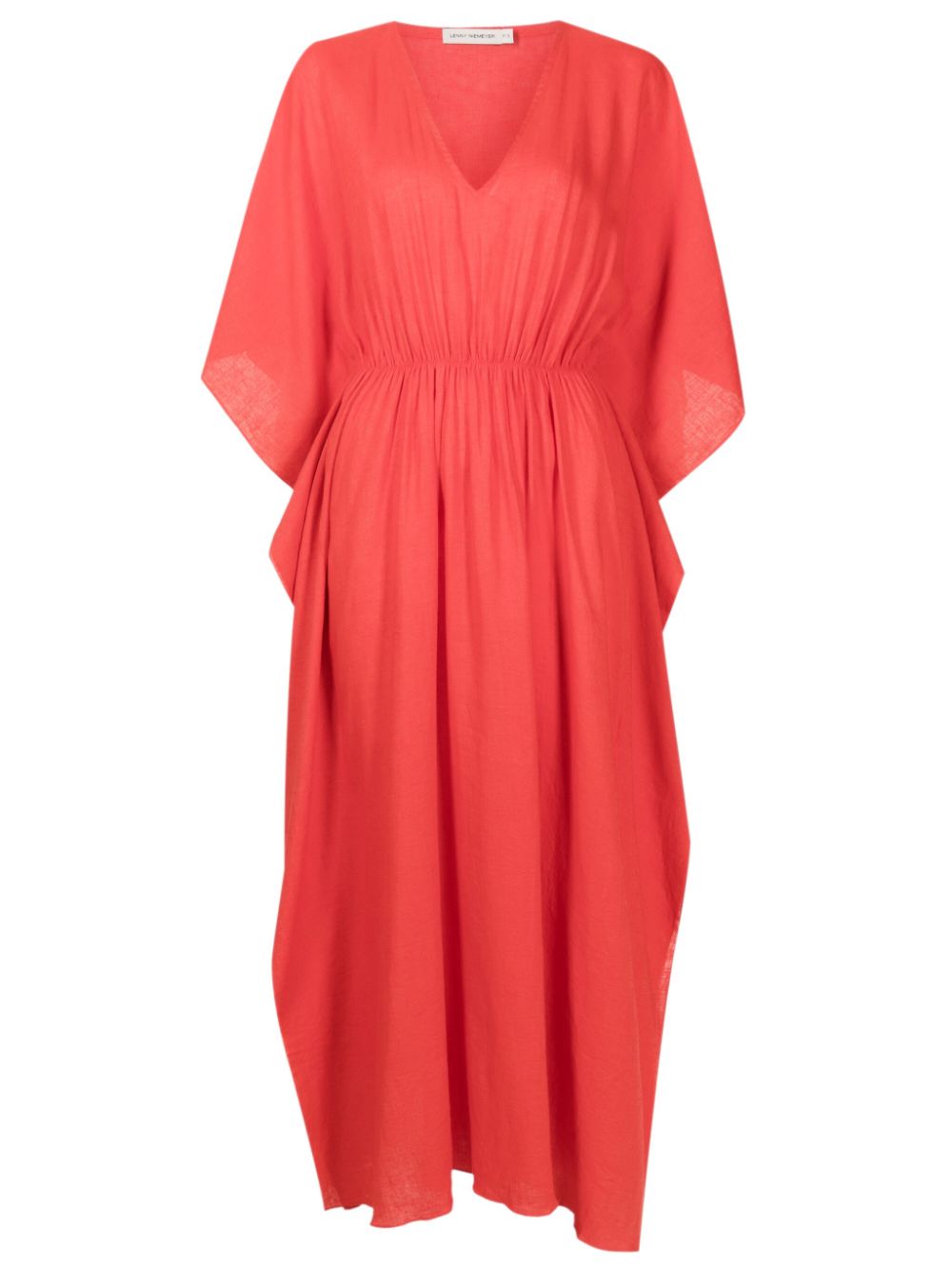 Lenny Niemeyer V-neck Ruched Kaftan In Red