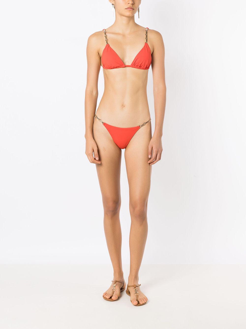 Lenny Niemeyer Bio bikinislip met schakelketting afwerking - Rood