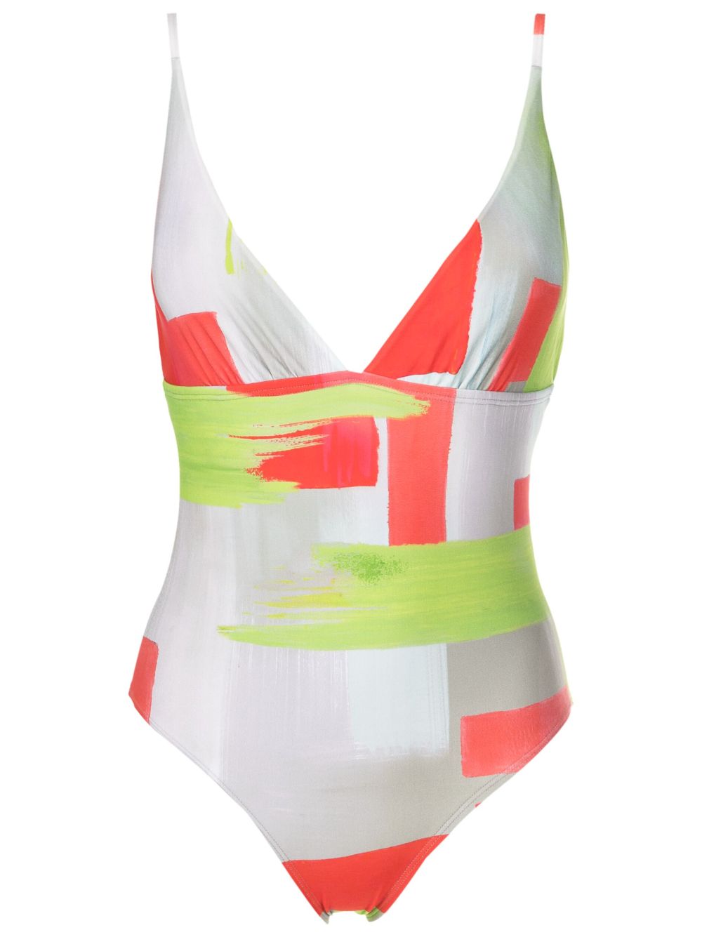 Lenny Niemeyer Canvas V-neck Swimsuit In Multicolour