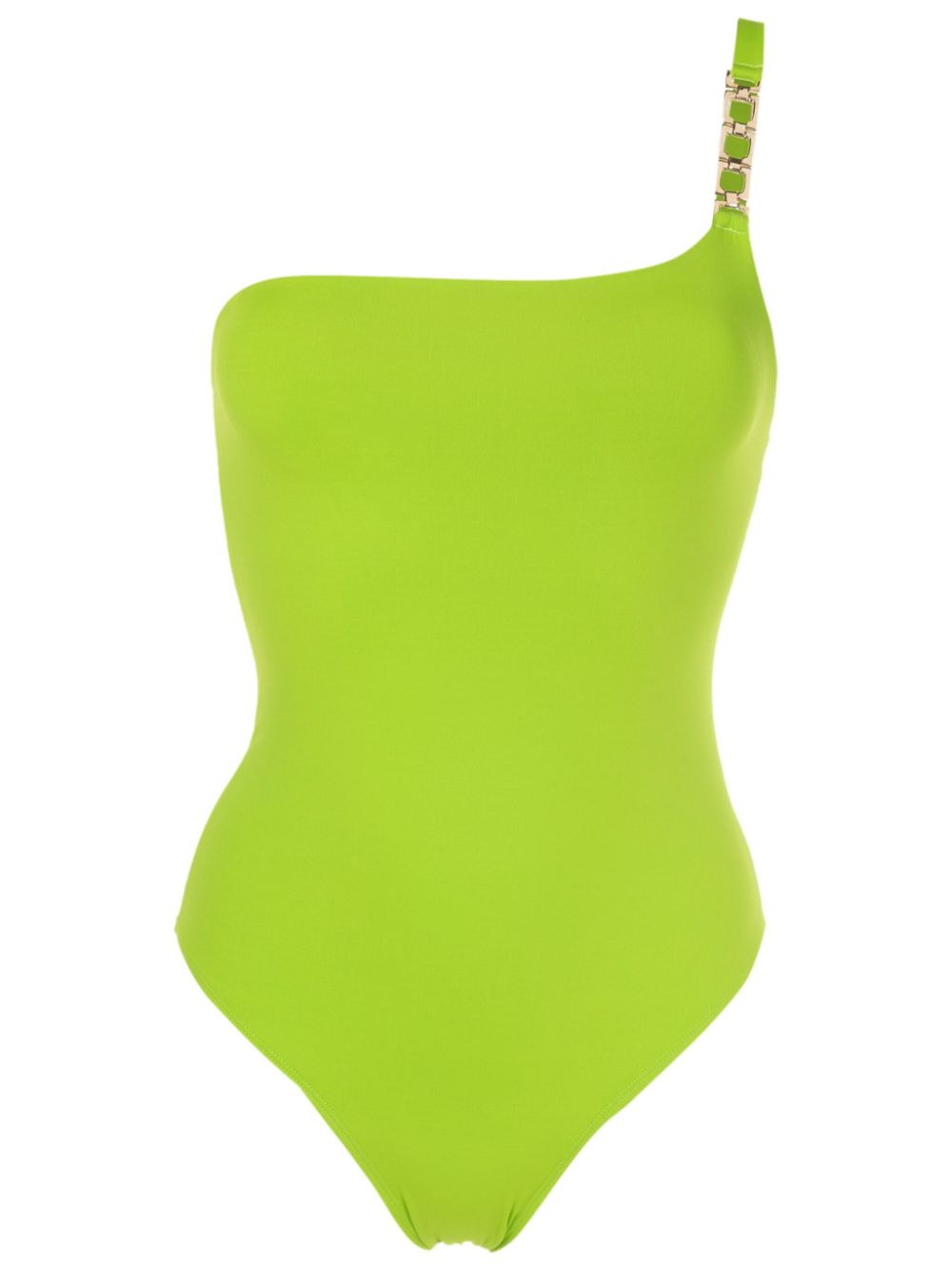 Lenny Niemeyer chain-link one-shoulder swimsuit - Green