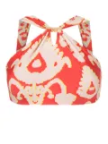 Lenny Niemeyer Turquia graphic-print bikini top - Red