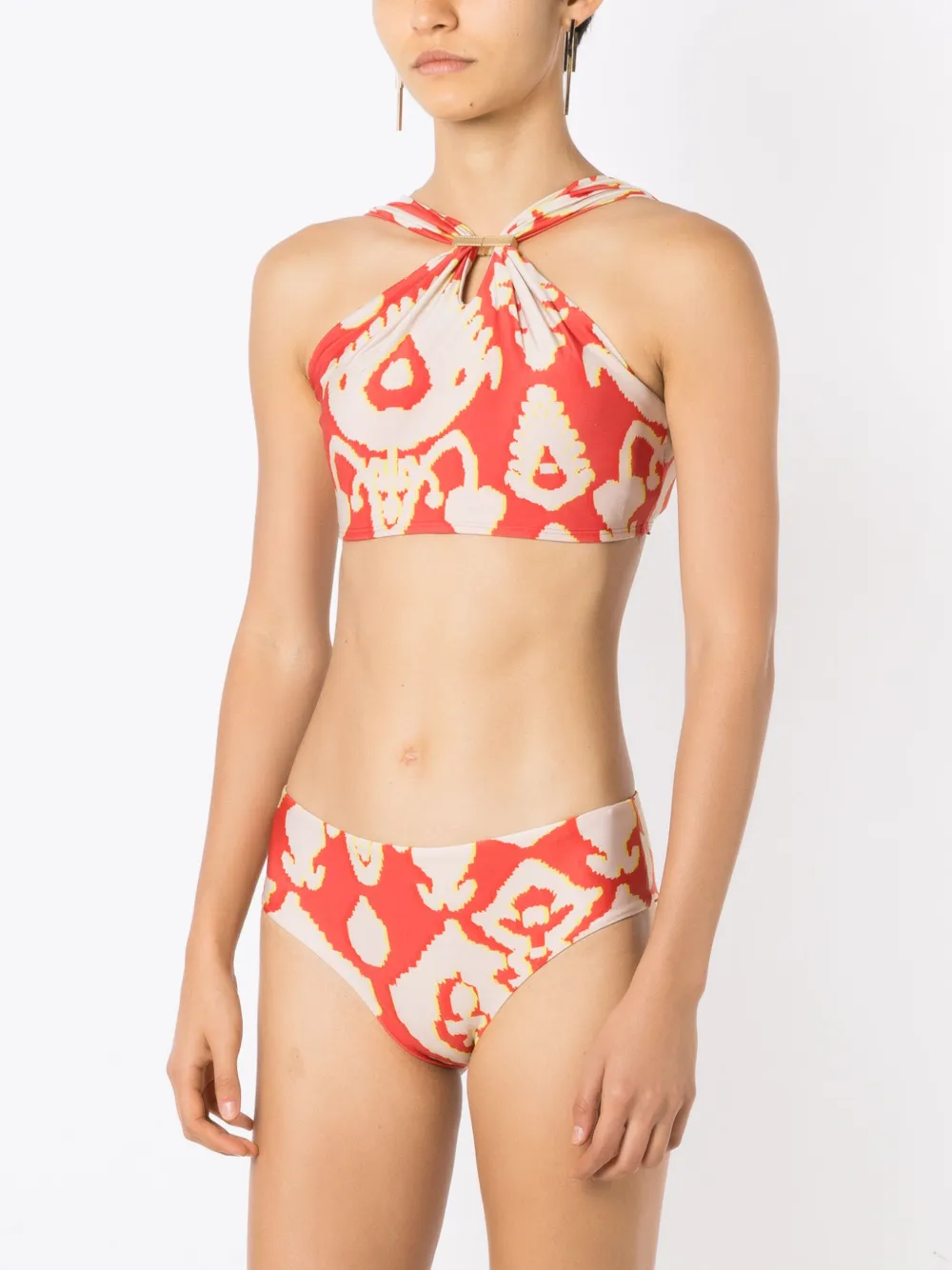 Lenny Niemeyer Turquia Graphic-print Bikini Top In Red