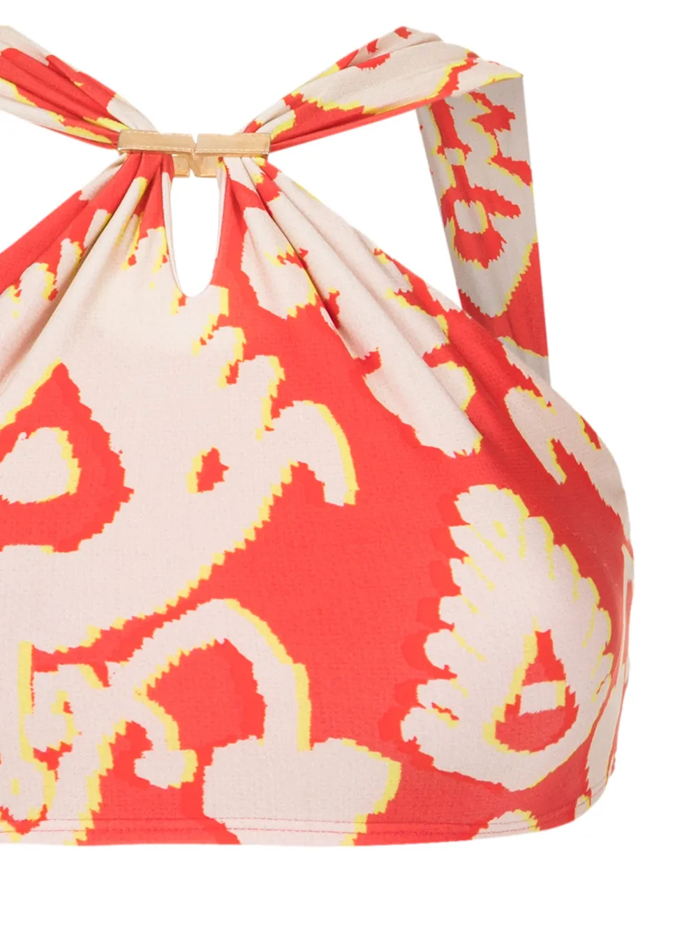 Lenny Niemeyer Turquia Graphic-print Bikini Top In Red